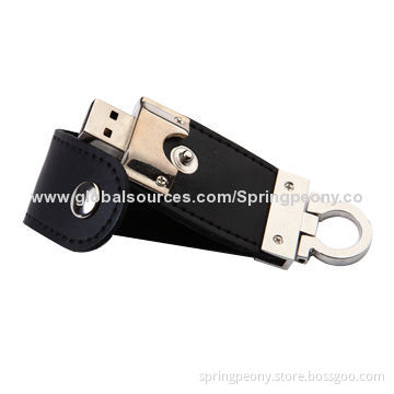 Black, small, leather USB driver as gifts